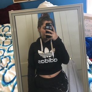 Black Cropped Adidas Sweatshirt
